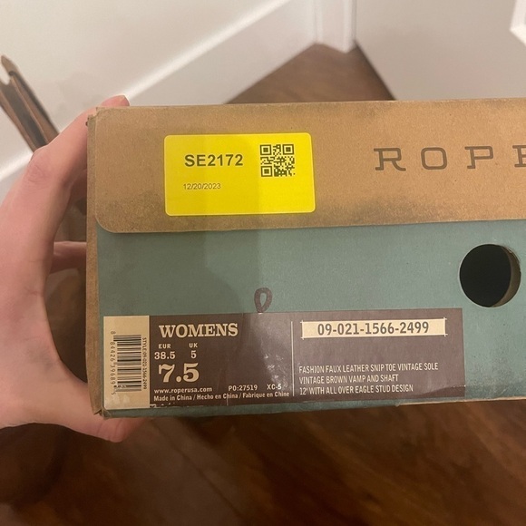 Roper Faux Leather Snip Toe Size 7.5 - Picture 6 of 6